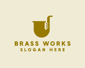 Simple Brass Saxophone   logo design