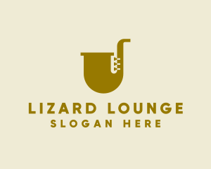 Simple Brass Saxophone   logo design