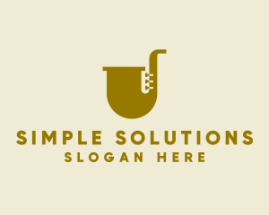 Simple Brass Saxophone   logo design