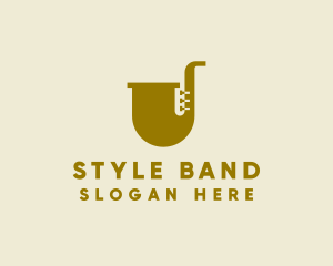 Simple Brass Saxophone   logo design