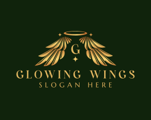 Wings Halo Angelic logo design