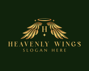 Wings Halo Angelic logo design