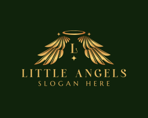 Wings Halo Angelic logo design