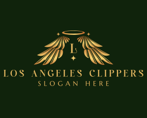 Wings Halo Angelic logo design