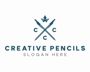 Crown Ballpoint Pen logo design