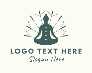 Chinese Medicine - Yoga Acupuncture Needles logo design