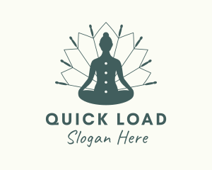 Yoga Acupuncture Needles logo design