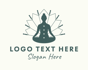 Massage - Yoga Acupuncture Needles logo design