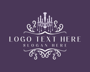 Decor - Luxury Candle Chandelier logo design