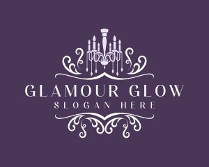 Chandelier - Luxury Candle Chandelier logo design