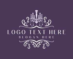 Luxury Candle Chandelier Logo