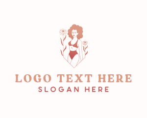 Lingerie - Woman Bikini Flower logo design