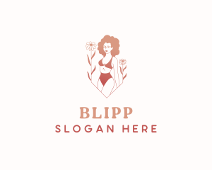 Woman Bikini Flower Logo