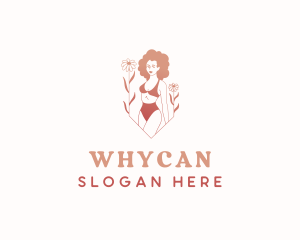 Woman Bikini Flower Logo