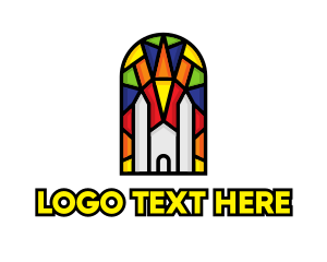 Polygon - Colorful Mosaic Church logo design