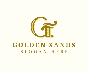 Golden Letter G Business logo design