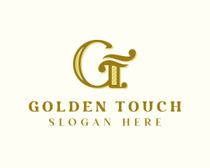 Golden Letter G Business logo design