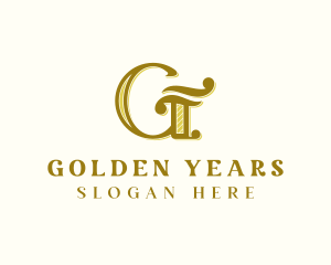 Golden Letter G Business logo design