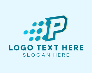 Static Motion - Modern Tech Letter P logo design