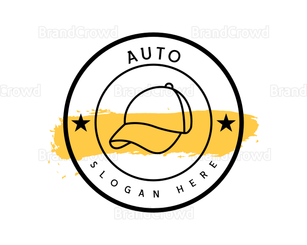 Hipster Baseball Cap Badge Logo