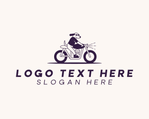 Biker - Riding Motorcycle Dog logo design