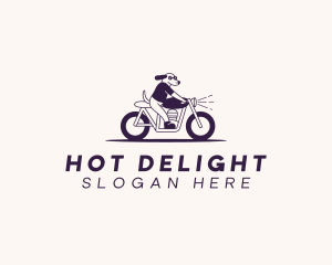 Riding Motorcycle Dog logo design