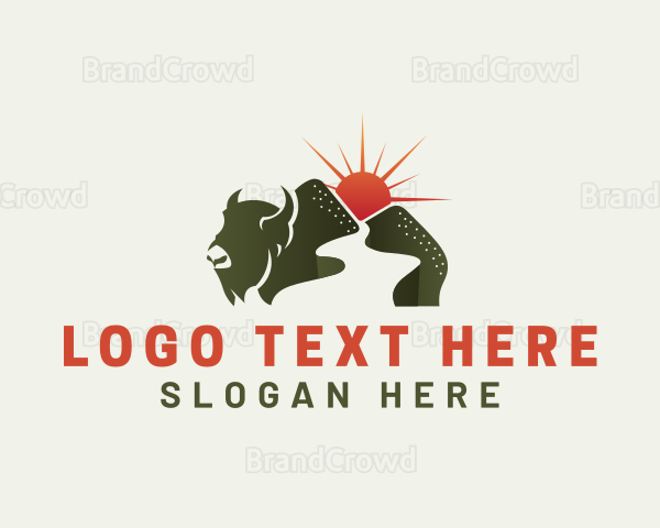 Buffalo Bison Nature Logo