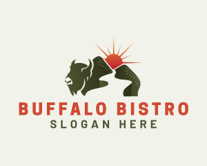 Buffalo Bison Nature logo design