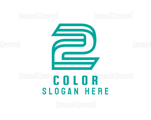 3D Outline Number 2 Logo