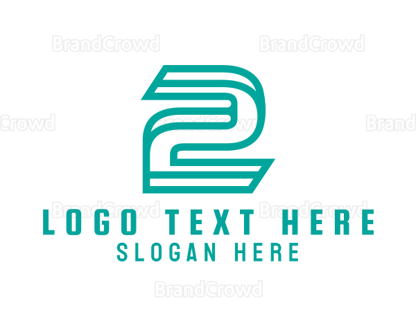 3D Outline Number 2 Logo