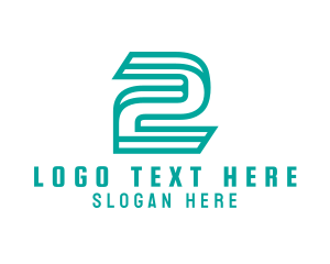 Video Game - 3D Outline Number 2 logo design