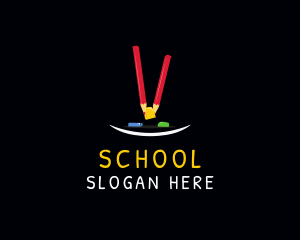 School Pencils & Erasers logo design