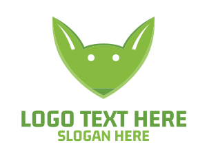 Green Leaf - Green Fox Face logo design