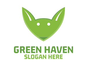 Green Fox Face logo design