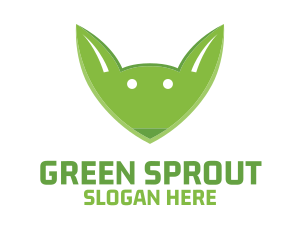 Green Fox Face logo design