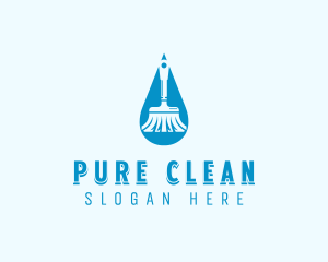 Sanitary Cleaning Broom  logo design