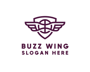 Basketball Wings Shield logo design