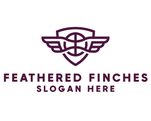 Basketball Wings Shield logo design