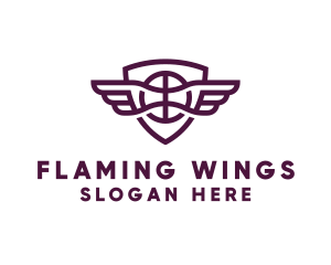 Wings - Basketball Wings Shield logo design