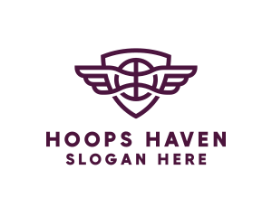 Basketball - Basketball Wings Shield logo design