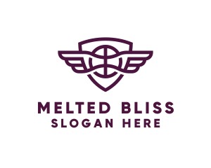 Basketball Wings Shield logo design