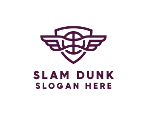 Basketball - Basketball Wings Shield logo design