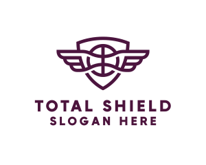 Basketball Wings Shield logo design