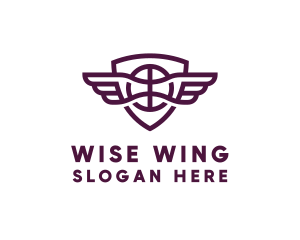 Basketball Wings Shield logo design