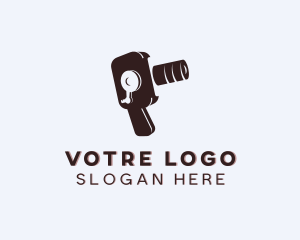 Vlogger - Videographer Camera Lens logo design