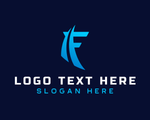 Fast - Modern Logistics Highway Letter F logo design