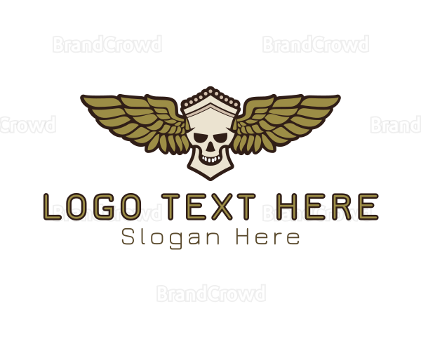 Greek Skull Wing Logo