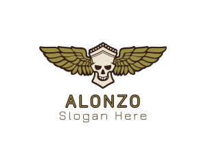 Greek Skull Wing logo design