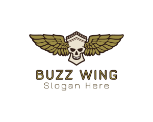 Greek Skull Wing logo design