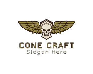 Greek Skull Wing logo design